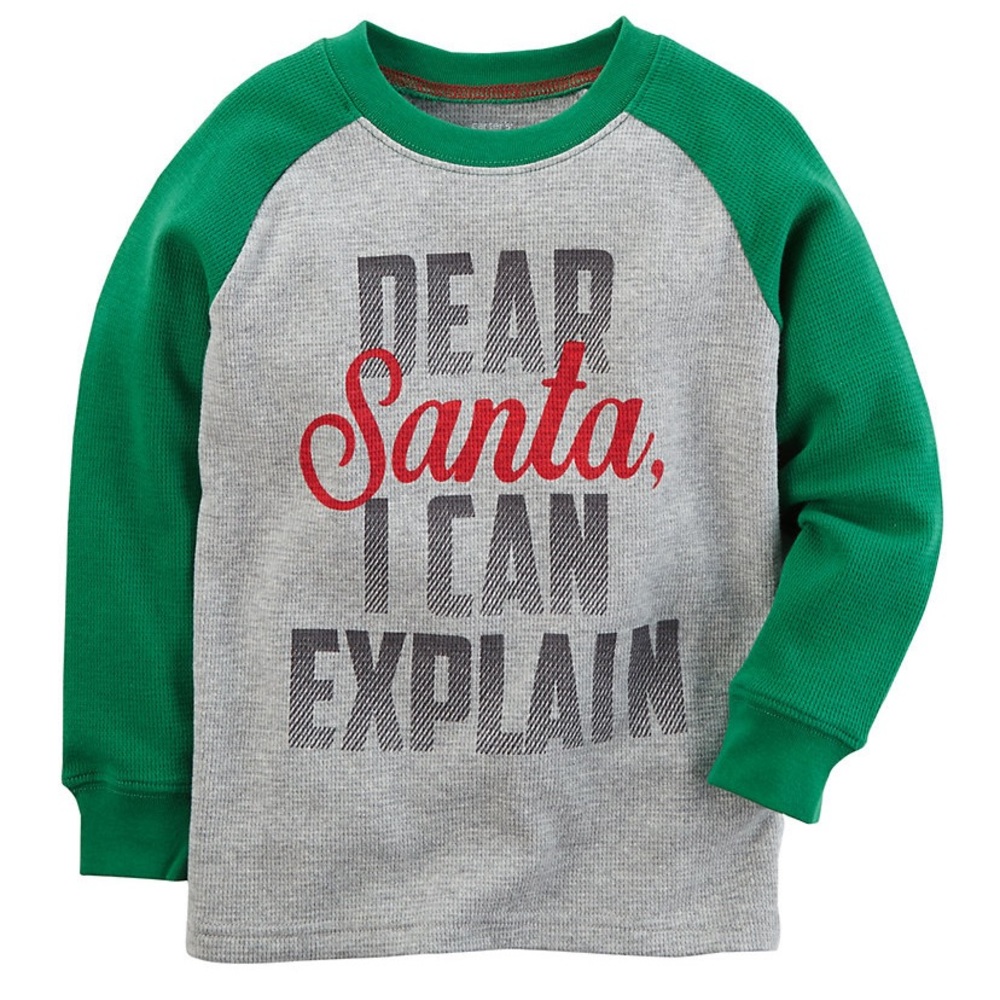 (5/$25) Dear Santa I Can Explain raglan shirt